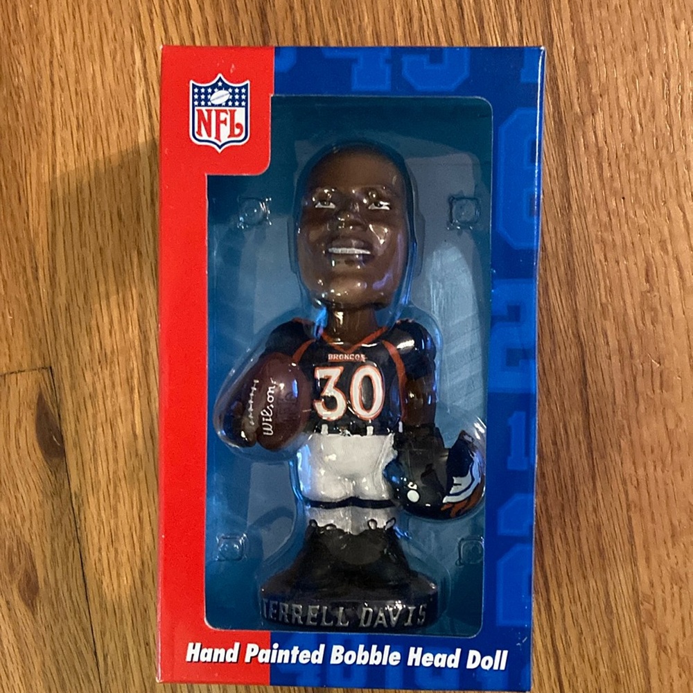 NEW NFL collectible Terrell Davis bobble head in original box